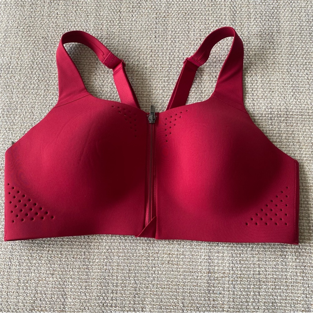 Victoria's Secret Front-Zip Sports Bra - Burgundy 34D - Picture 2 of 4